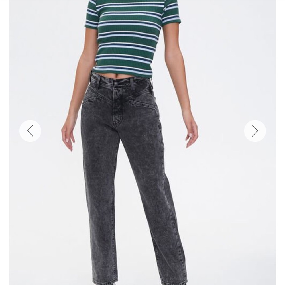 Forever 21 Acid Wash Straight-leg Jeans